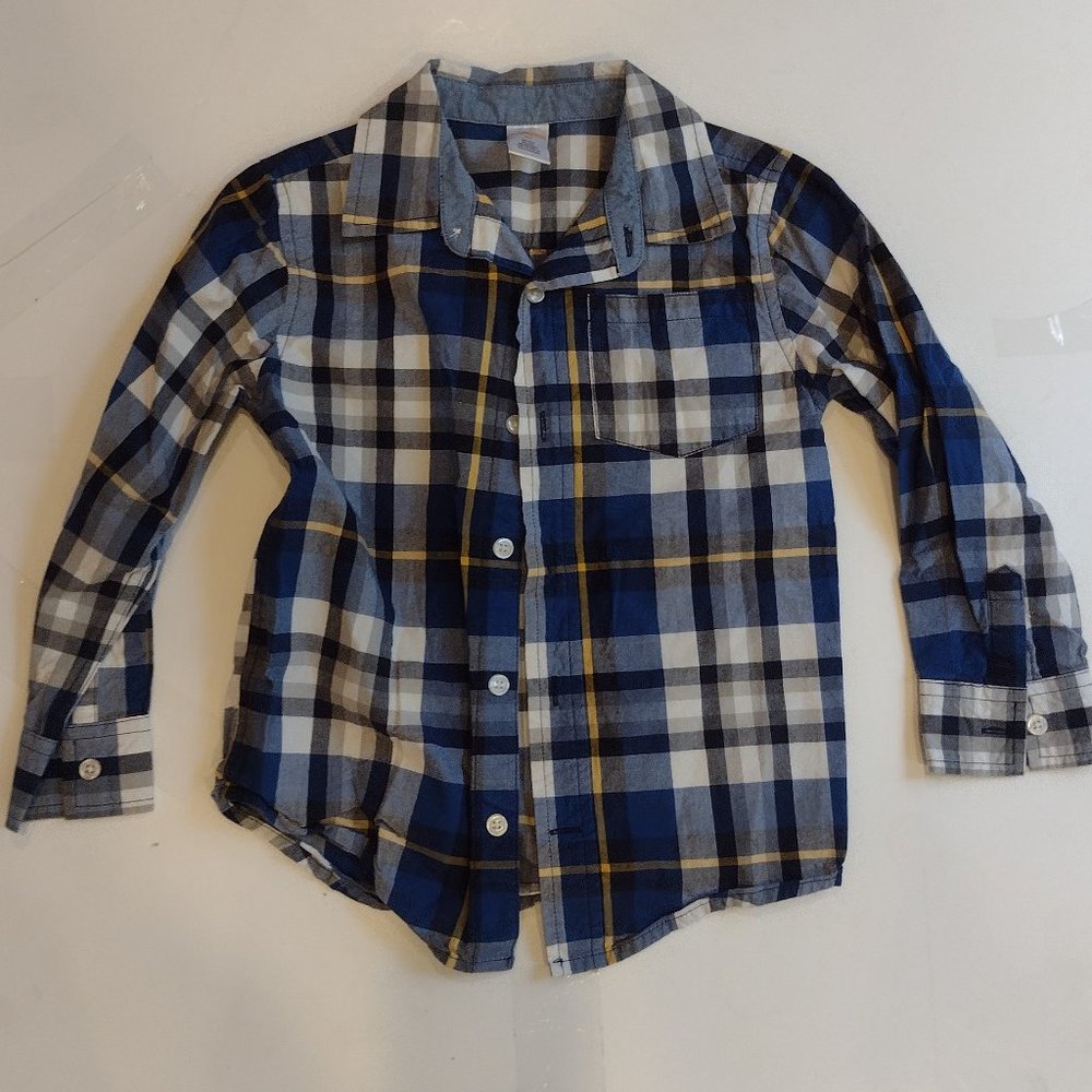 Gymboree Boys Blue Long Sleeve Button Shirt 5t